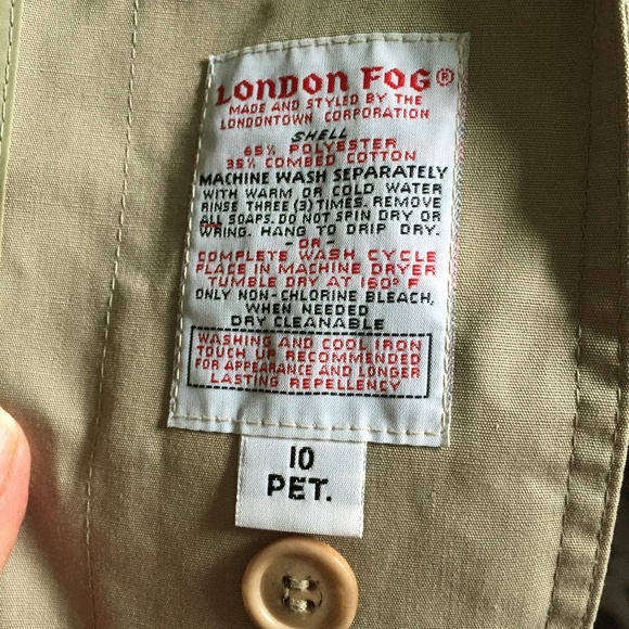 LONDON FOG TRENCH -BELTED -PEPLEM SPLIT BACK COLLAR- ZIP IN LINING LONG SZ 10 P - Picture 3 of 7